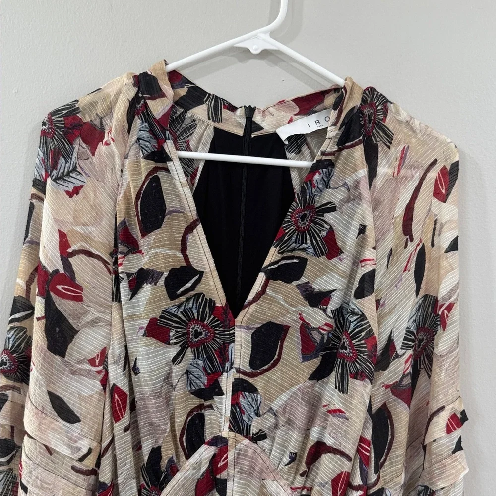 IRO Multicolor Darsa Silk blend Long Sleeve mini Dress